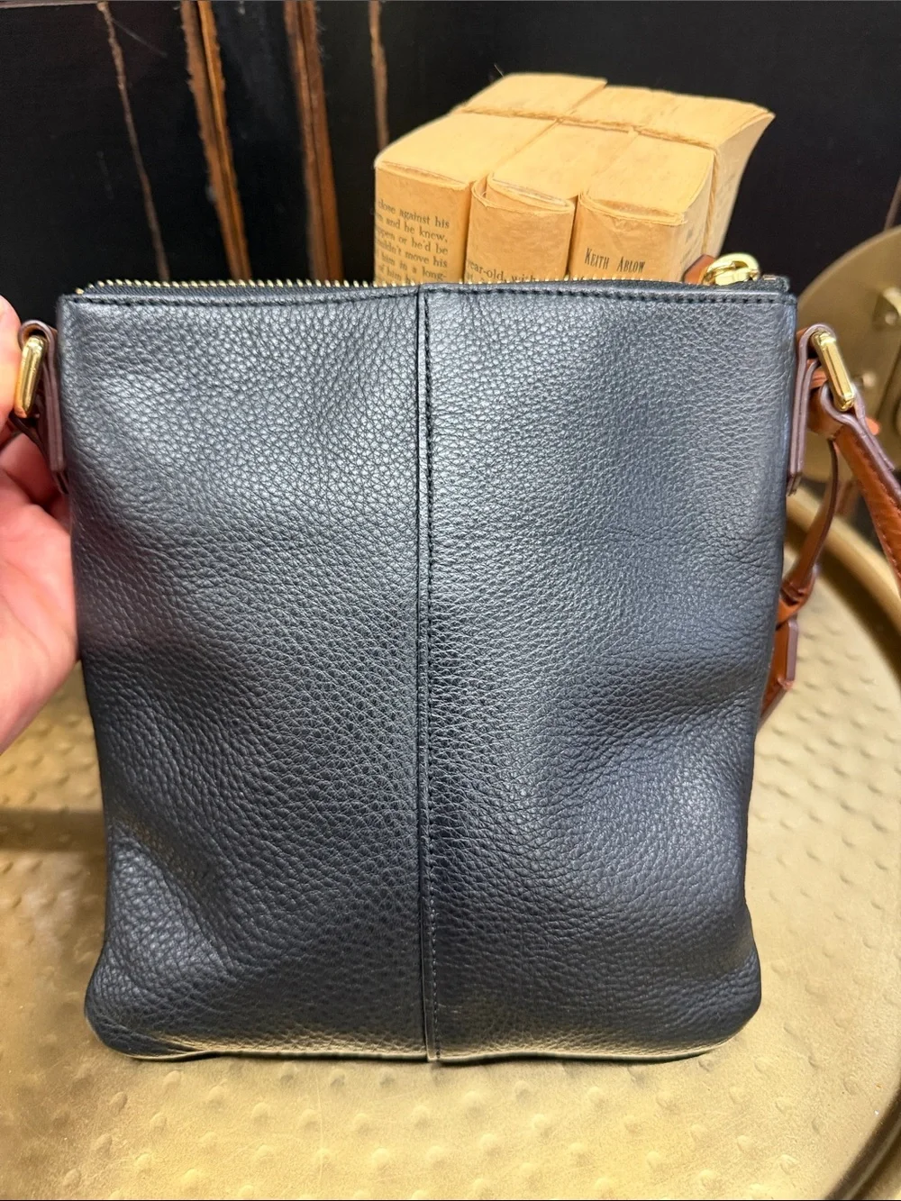 Ralph Lauren Leather Crossbody Bag in Black